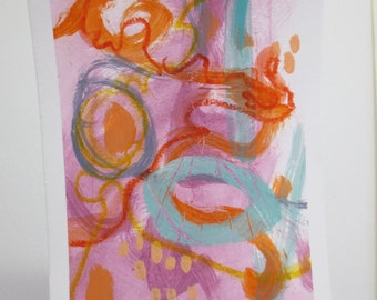 NEW: mark making art - small artwork - happy feeling - spring summer - layers - acrylic on paper - original abstract