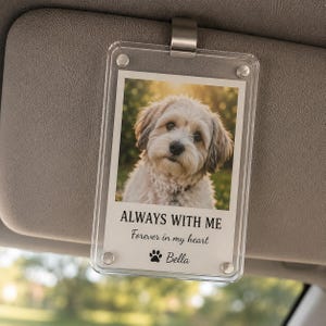Personalized Pet Memorial Car Visor Clip, Custom Dog Cat Photo Keepsake, Pet Loss Sympathy Gift, Dog Memorial Car Accessory