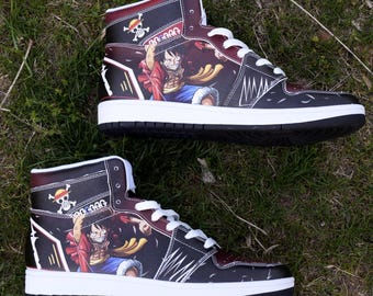 Sneakers alte personalizzate anime, regalo per fan anime