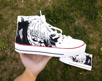 Sneakers alte personalizzate anime, regalo per fan anime