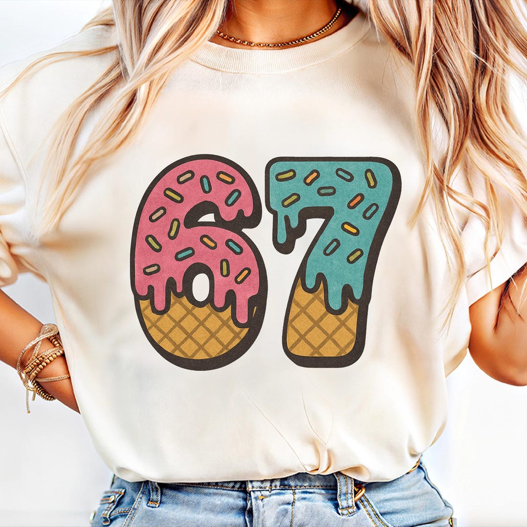 67 Ice Cream Numbers PNG | Cute Sprinkles and Waffle Cone Design | Fun ...