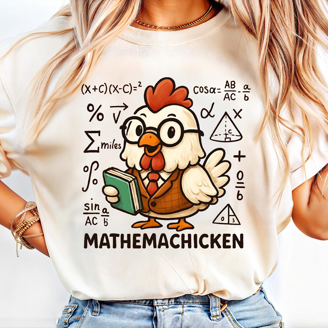 Mathemachicken PNG | Funny Math Chicken Design for Teachers | Nerdy ...