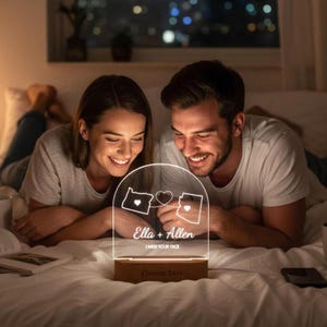 Luz de noche con temática de amor, relación a distancia, luz de noche con mapa del amor, luz de noche LED arcoíris y cálida, regalo de boda o aniversario para pareja.