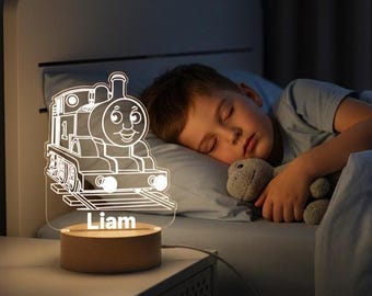 Thomas The Tank Lokomotive Themen-Nachtlicht, klassisches Anime-dekoratives Licht, Cartoon-Zug-Regenbogen und warmes LED-Nachtlicht, Geschenk für Kinder