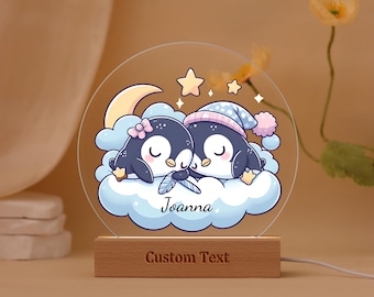 Wunderliches Pinguin-Nachtlicht, dekoratives Nachtlicht für Kinderzimmer, Cartoon-LED-Nachtlicht, personalisiertes Nachtlicht, Geburtstagsgeschenk für Kinder