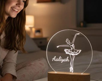 Ballettmädchen-Nachtlicht, Balletttänzerin-Silhouette-dekoratives Nachtlicht, Tanzthema-LED-Nachtlicht, Geburtstagsgeschenk für Tanzbegeisterte