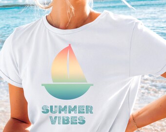 Ambiance estivale PNG | Conception colorée de plage de yacht