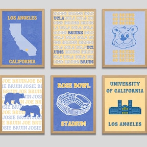 University of California, Los Angeles Digital Prints | UCLA College Decor | College Prints | Instant Download | SET OF 6