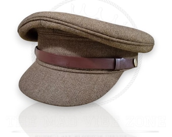 Handmade British WWII Officer Visor Cap | Military Peaked Hat | In All Sizes Available