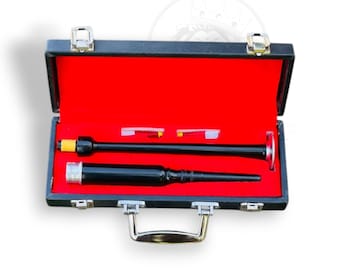 Black Rosewood Bagpipe Chanter | Scottish Practice Chanter with Case, Reed | Highland Bagpipes Beginner Instrument