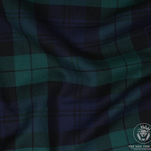 Svart klocka Tartan Kilt, Vintage skotsk höglandsull