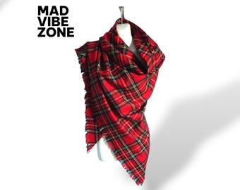 Scottish Tartan Kilt Shawl - Traditional Highland Wool Wrap 50+ Tartans