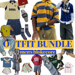 Caixa Misteriosa Blokecore Masculina, Pacote Estilo Camisa de Futebol Vintage, Roupas de Brechó Streetwear dos Anos 90