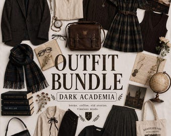 Personalized Dark Academia Outfit Bundle: Curated Thrift Fashion