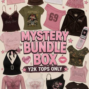 y2k graphische Hemden und T-Shirts Kleidung Mystery Box, personalisierte Sommer Grunge Ästhetik Tops