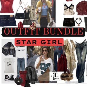 star Girl Thrift Style Bundle | Pinterest-Inspired Mystery Box with baby tee, street style party style sparkly star print