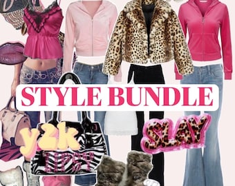Y2K  Outfit Bundle | Personalized Mystery Thrift Box, Low Rise Jeans, McBling Skirt