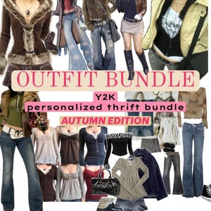 Personalized Thrift Bundle | Autumn fall Y2K Low Rise Jeans, Micro Mini Skirt, Brandy Melville, Vintage Outfit Bundle  Pinterest Mystery Box