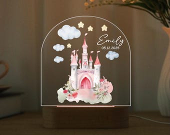 Castle Night Light For Baby Girl,Princess Themed Gift,Birthday Gift,Gift for Daughter,Toddler Lamp,Unique Room Decor,Newborn Gift,4 Design
