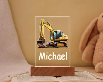 Baby Boy Night Light,Excavator Tractor Fire Engine Truck,Nursery Decor,Kids Birthday Gift,Baby Bedside Lamp,LED Lamp,Easter Gifts,4 Design