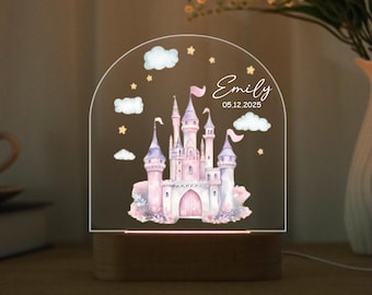 Castle Night Light For Baby Girl,Princess Themed Gift,Birthday Gift,Gift for Daughter, LED Lamp,Nursery Decor,Baby Baptism Light,4 Design