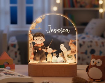Personalised Children's Wizard Night Light,Nursery Decor,Acrylic Kid Room Lamp,Birthday Gift,Bedroom Decor,Kid Night Lamp,Name Sign,Boy Girl