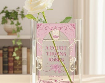 ACOTAR Acrylic Book Vase,Book Lover Gift,A Court Of Thorns And Roses Book Decor,Library Vase,Fae Aesthetic Vase,Fantasy Romance Book Decor