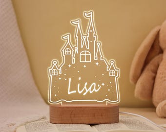 Princess Castle Night Light For Kids,Unique Nursery Lamp,Daughter gift Sign,Birthday Gift,Bedroom Decor,Cute Acrylic LED Lights,Baby Girl