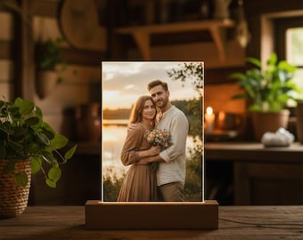 Peronalized Photo Night Light,Anniversary Gift,Photo Collage LED Light,Wedding Gift for Couple,Valentines Day Gift,Gift for Her Him Friends
