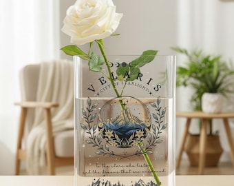 Vaso a forma di libro in acrilico Velaris City of Starlight Acotar, regalo per gli amanti di SJM ispirato a The Night Court, regalo a tema libri, merchandising di Thorns And Roses Court Of Dreams