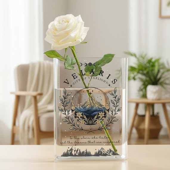 Velaris City of Starlight Acotar Acrylic Book Vase, The Night Court gift for sjm lover, Bookish Gift, Thorns And Roses Court Of Dreams Merch