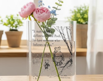 It Makes Such a Difference Said Pooh, Winnie the Pooh Book Vase, Pooh and Piglet, Pooh Quote, Winnie the Pooh Vase, Pooh Bear Vase