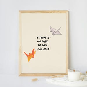 Imprimible zen japonés, decoración minimalista, si no existe el destino, no nos encontraremos, póster de conexión del alma, frase de afirmación de amor sereno