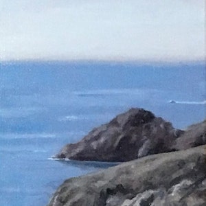 Baia di San Francisco - Pittura di paesaggio marino - Olio su tela originale