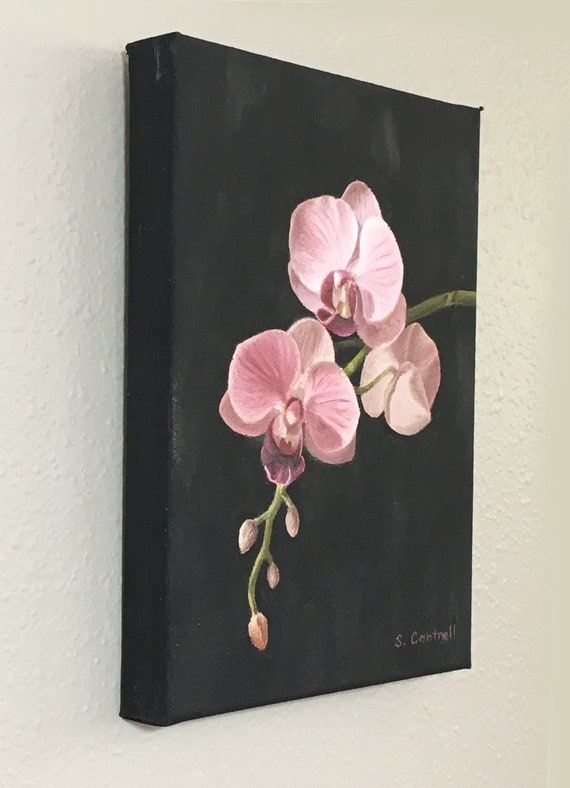Pink Orchids, Floral Still Life, Original Oil Painting, 7