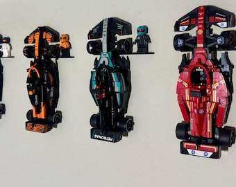 Wall Mount Display for Lego F1 Speed Champions Minifigures & Cars | Racing Room Decor | Lego F1 Collector Wall Display