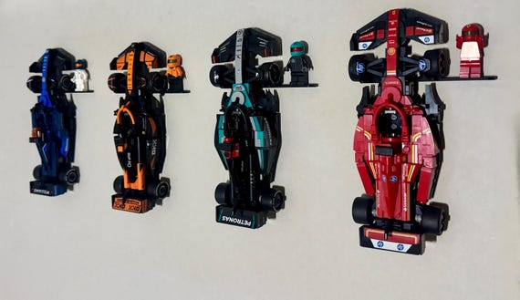 Wall Mount Display for Lego F1 Speed Champions Minifigures & Cars | Racing Room Decor | Lego F1 Collector Wall Display