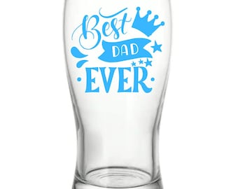 Personalized Best Dad Ever Pint Glass – Father's Day Gift