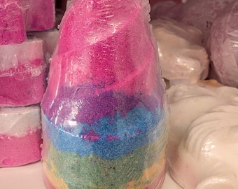 Rainbow Unicorn Horn Bath Bomb: Watermelon Lemonade Scent, Vegan Kids Bath Fizz