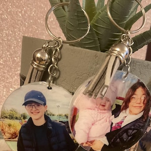 Personalized Photo Keyring – Double-Sided or Message on Back – Custom Gift