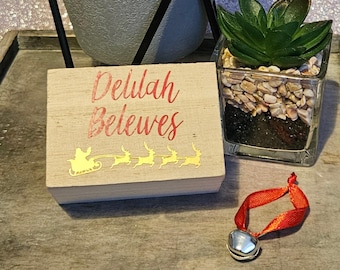 Personalized Christmas Keepsake Box | Polar Express Silver Bell Gift