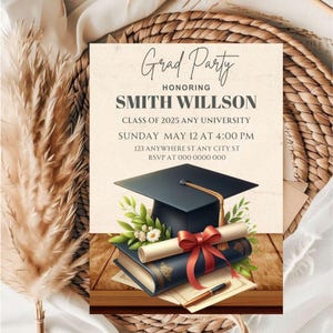 Editable Graduation Invitation Template: Class of 2025 (Digital Download)