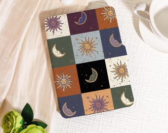 Sun Moon Starry Sky Story Kindle Case,Kindle Paperwhite 2025 Case,Kobo Clara Bow Case,Kindle 12th/2024(6") Case,Retro Smiling Sun Series