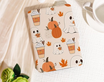 Pumpkin Coffee Cute Ghost Series Kindle Case,Kindle Paperwhite 2025 Case,Kobo Clara Bow Case,Kindle 12th/2024(6") Case,Halloween Gift