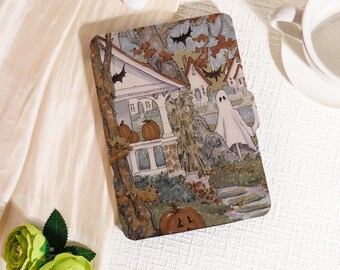 Whimsical Halloween Village Scene Kindle Case,Kindle PaperWhite 2025 Case,Kobo ClaraBow Case,Kindle 12th/2024(6")Case,Halloween Gift For Her