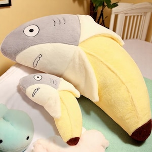 Cozy Banana Shark Plush Pillow – Fun, Soft & Huggable Cushion for Kids and Adults
