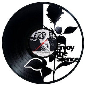 Depeche Mode &quot;Enjoy The Silence&quot; Floral Design Vinyl Record Wall Clock