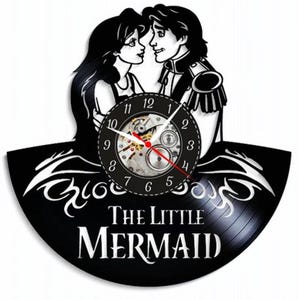 The Little Mermaid- Vinyl Record Wall Clock - Handcrafted Art Piece