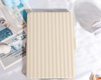 Custodia Kindle a righe beige e crema personalizzata per Paperwhite 1/2/3/4, custodia Kobo, custodia Kindle Paperwhite, Kindle 12a generazione, Paperwhite 6"/7"