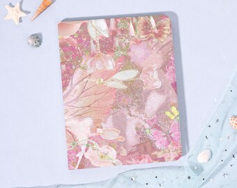 Pink Pearl Collage 2024iPad7/8/9/10 Air Mini3/5/6th Gen Pro11/12.9"Inch Cover Flip Book Case Pencil Holder Auto Wake/Sleep,Gift for Her